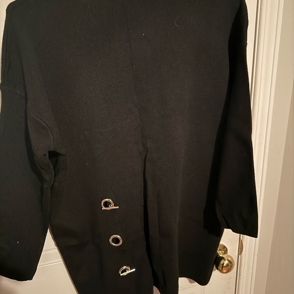 Black Sweater with Unique Button Design - Picture 2 of 3